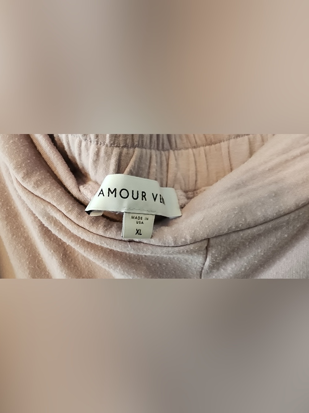 Amour Vert Women's Cowl Neck Sweater in Light Taupe